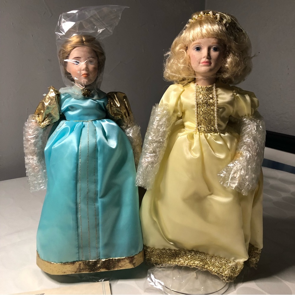 Cinderella And Fairy Godmother 11"  Storybook Doll Collection Danbury Mint Lot